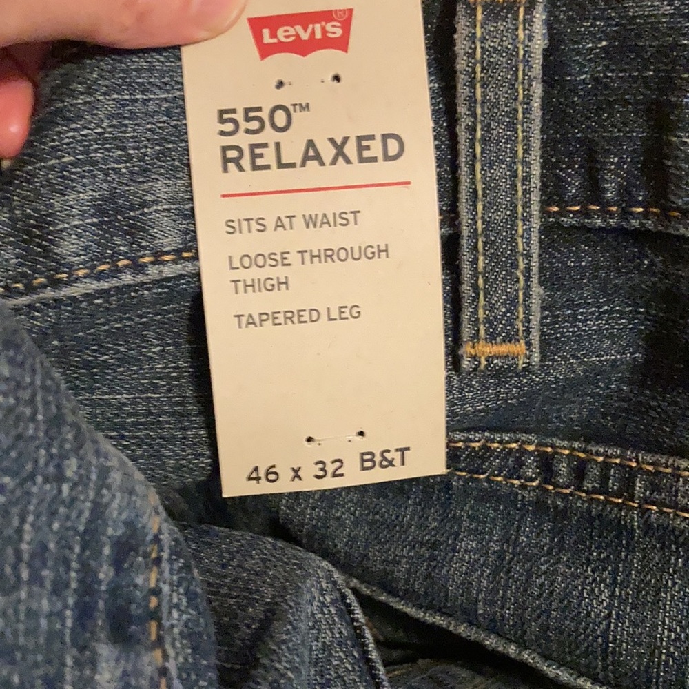 Relisted Levi’s 550 relaxed jean loose through thigh tapered leg cotton 38 46 50 - Picture 17 of 17